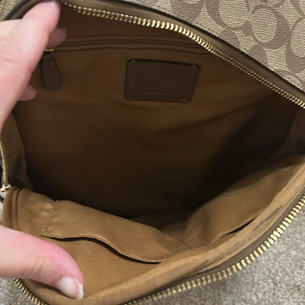 Coach signature brown and cream backpack